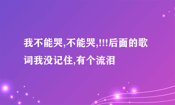 我不能哭,不能哭,!!!后面的歌词我没记住,有个流泪