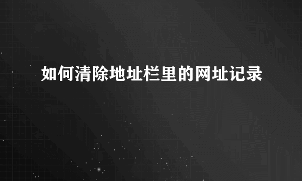 如何清除地址栏里的网址记录