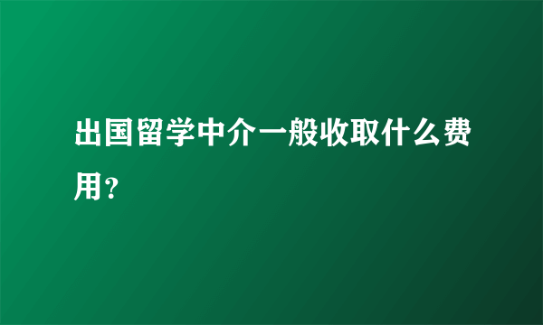 出国留学中介一般收取什么费用？