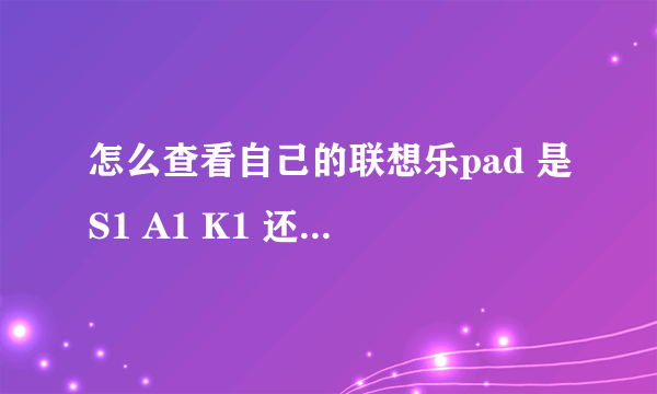 怎么查看自己的联想乐pad 是S1 A1 K1 还是Y1011？