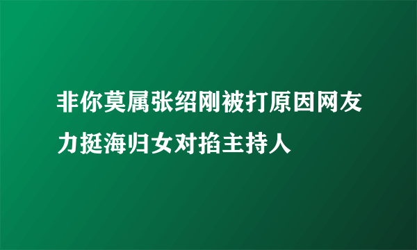 非你莫属张绍刚被打原因网友力挺海归女对掐主持人