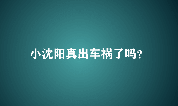 小沈阳真出车祸了吗？