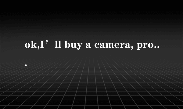 ok,I’ll buy a camera, probably tomorrow什么意思