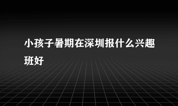 小孩子暑期在深圳报什么兴趣班好