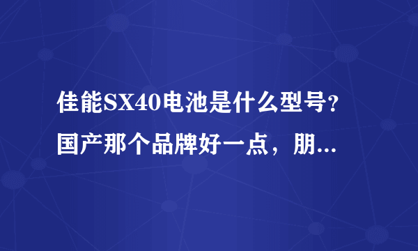 佳能SX40电池是什么型号？国产那个品牌好一点，朋友介绍沣标怎么样？