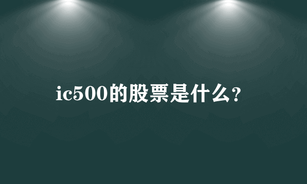 ic500的股票是什么？