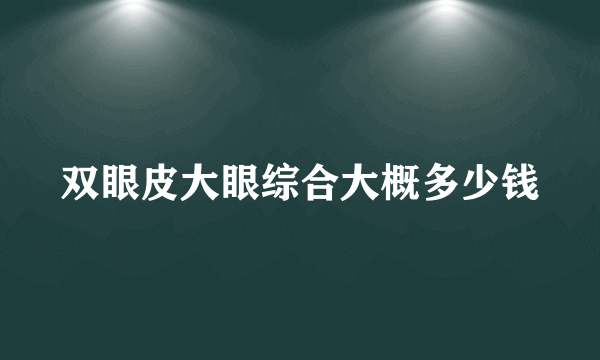 双眼皮大眼综合大概多少钱