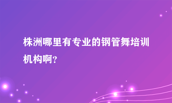 株洲哪里有专业的钢管舞培训机构啊？