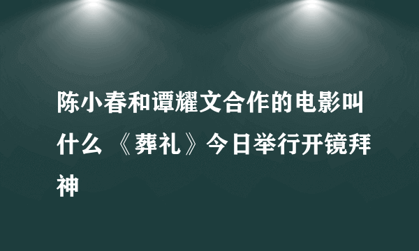 陈小春和谭耀文合作的电影叫什么 《葬礼》今日举行开镜拜神