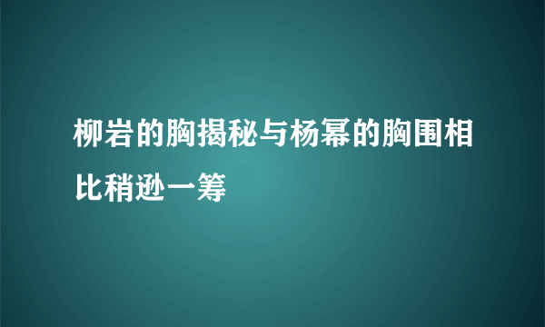 柳岩的胸揭秘与杨幂的胸围相比稍逊一筹