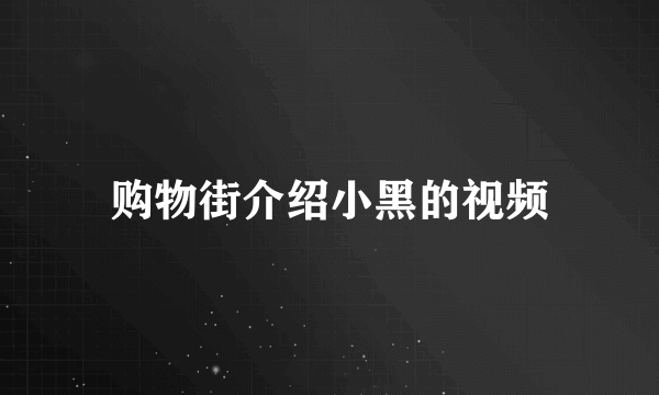 购物街介绍小黑的视频