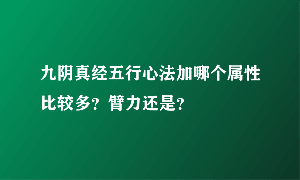 九阴真经五行心法加哪个属性比较多？臂力还是？