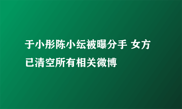 于小彤陈小纭被曝分手 女方已清空所有相关微博