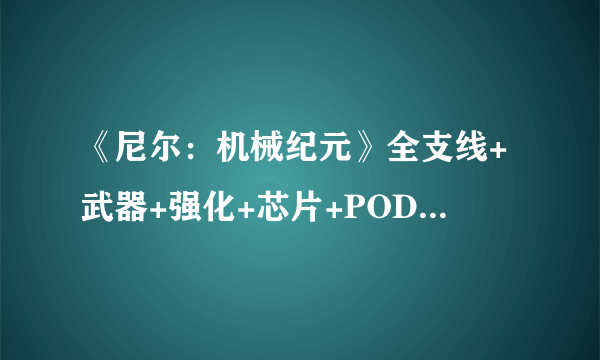 《尼尔：机械纪元》全支线+武器+强化+芯片+POD+结局收集攻略