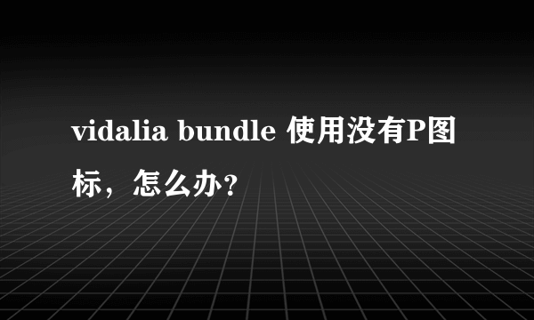 vidalia bundle 使用没有P图标，怎么办？