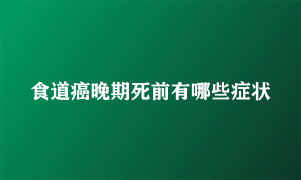 食道癌晚期死前有哪些症状