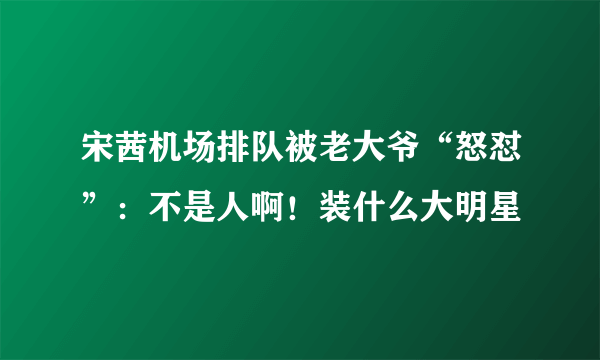 宋茜机场排队被老大爷“怒怼”：不是人啊！装什么大明星