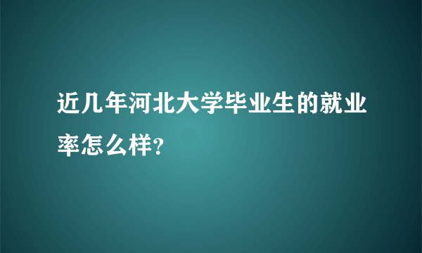 近几年河北大学毕业生的就业率怎么样？