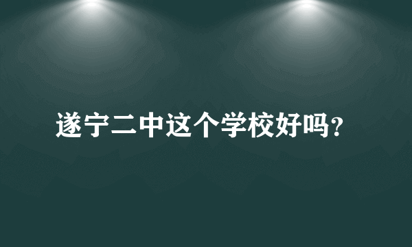 遂宁二中这个学校好吗？