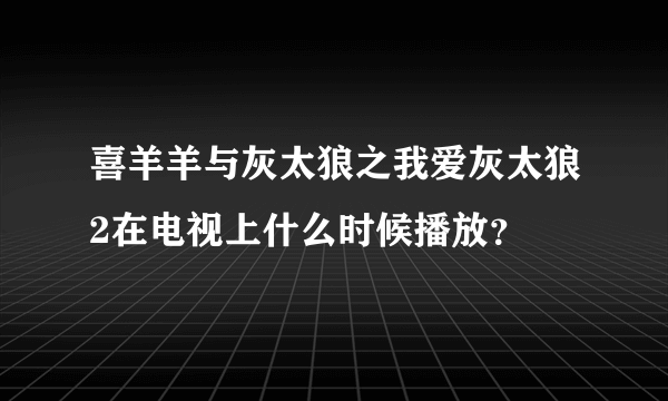 喜羊羊与灰太狼之我爱灰太狼2在电视上什么时候播放？