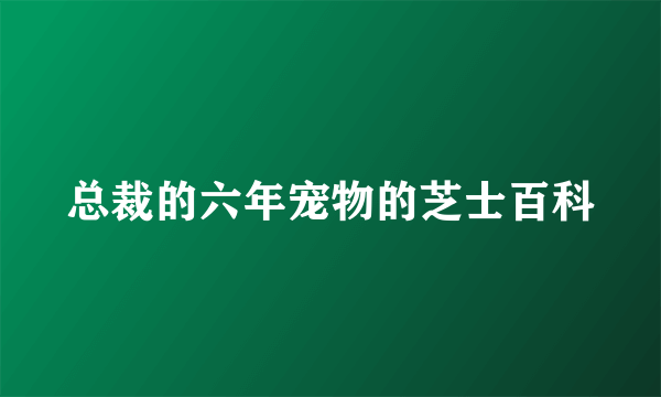 总裁的六年宠物的芝士百科