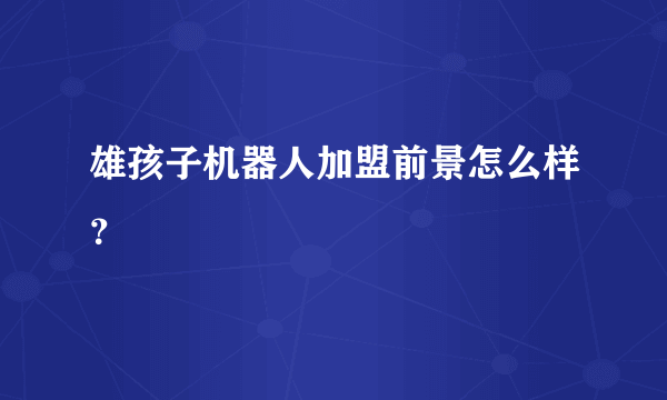 雄孩子机器人加盟前景怎么样？