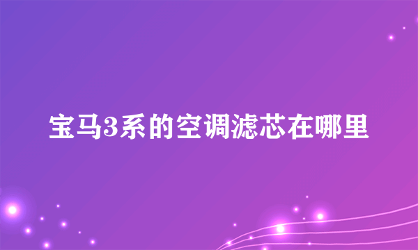 宝马3系的空调滤芯在哪里