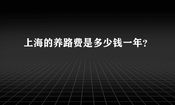 上海的养路费是多少钱一年？