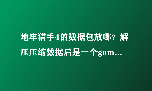 地牢猎手4的数据包放哪？解压压缩数据后是一个gameloft 文件夹，放在dada 里后进入游戏闪