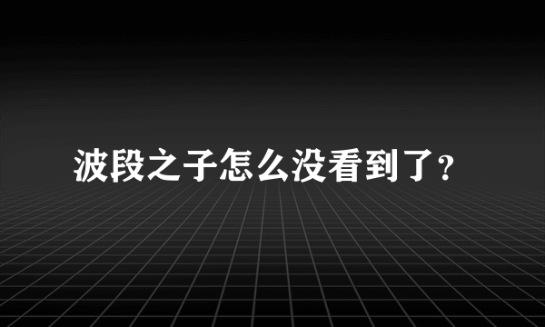 波段之子怎么没看到了？