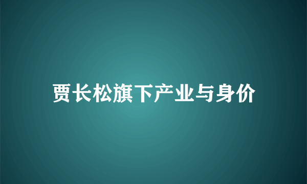 贾长松旗下产业与身价