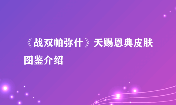 《战双帕弥什》天赐恩典皮肤图鉴介绍