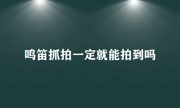 鸣笛抓拍一定就能拍到吗