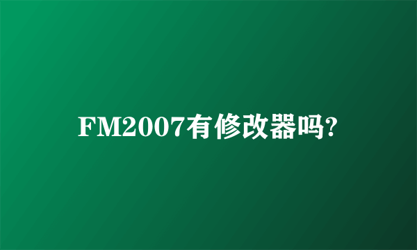 FM2007有修改器吗?