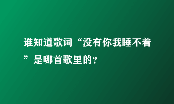 谁知道歌词“没有你我睡不着”是哪首歌里的？