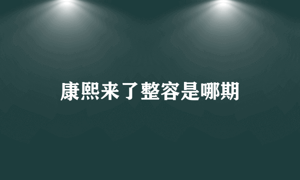 康熙来了整容是哪期