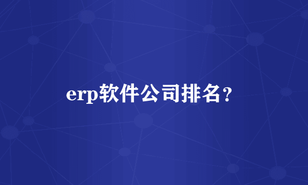 erp软件公司排名？