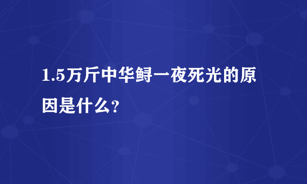 1.5万斤中华鲟一夜死光的原因是什么？