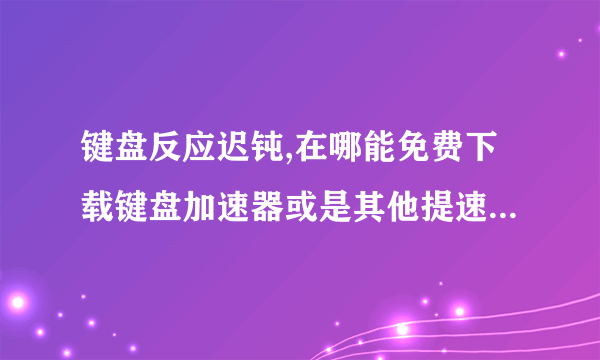 键盘反应迟钝,在哪能免费下载键盘加速器或是其他提速工具呢?