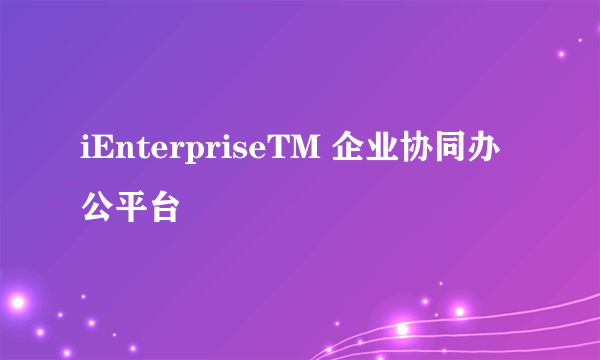 iEnterpriseTM 企业协同办公平台