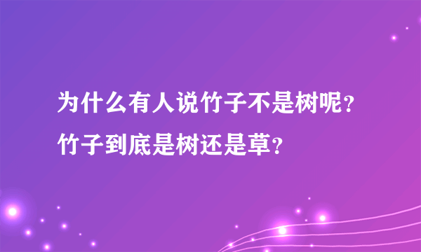 为什么有人说竹子不是树呢？竹子到底是树还是草？