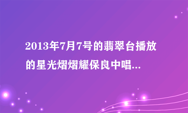 2013年7月7号的翡翠台播放的星光熠熠耀保良中唱了哪些歌曲(歌名)？