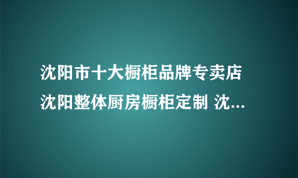 沈阳市十大橱柜品牌专卖店 沈阳整体厨房橱柜定制 沈阳可以买橱柜的网点推荐