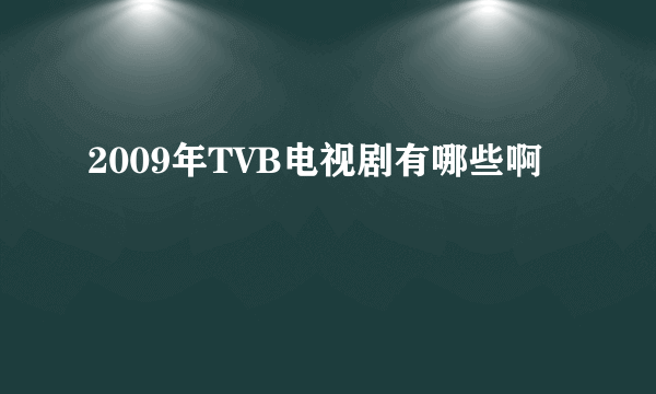 2009年TVB电视剧有哪些啊