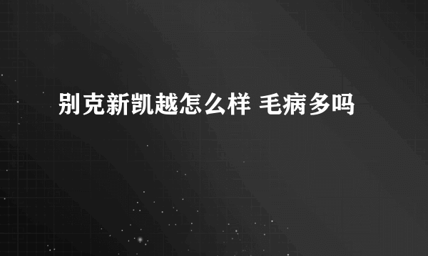 别克新凯越怎么样 毛病多吗