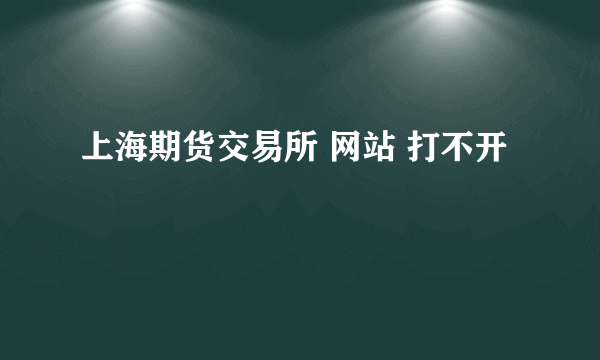 上海期货交易所 网站 打不开