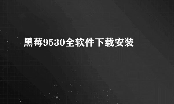 黑莓9530全软件下载安装