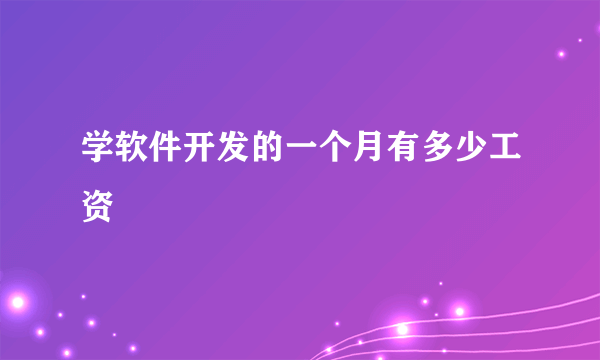 学软件开发的一个月有多少工资