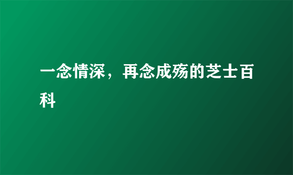 一念情深，再念成殇的芝士百科