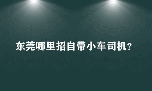 东莞哪里招自带小车司机？